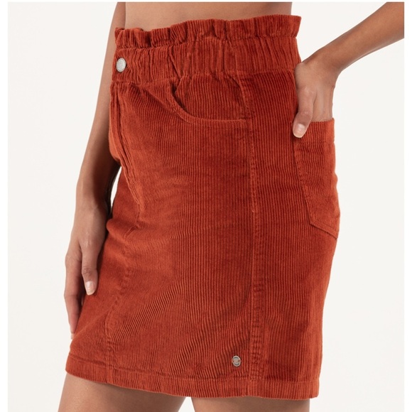ROXY Burnt Orange Silent Days Corduroy Skirt Juniors Size Small NWT - Picture 5 of 6